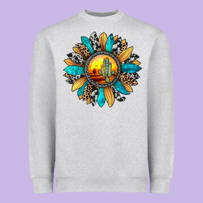 Sunset Sunflower Heavyweight Sweatshirt Designed By Jahusdesignshop