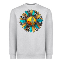 Heather Grey sunset sunflower Heavyweight Sweatshirt - JahusDesignShop