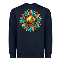 Navy sunset sunflower Heavyweight Sweatshirt - JahusDesignShop