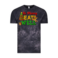 Cloud Black be merry eat well Vintage Tee - FaDigitalArtStudio
