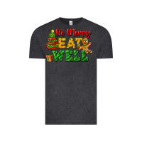 Vintage Black be merry eat well Vintage Tee - FaDigitalArtStudio