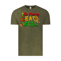 Vintage Olive be merry eat well Vintage Tee - FaDigitalArtStudio