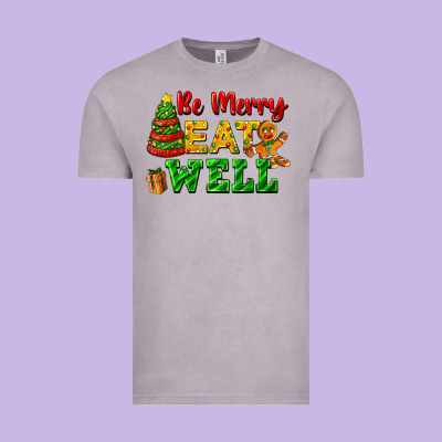 Be Merry Eat Well Vintage Tee Designed By Fadigitalartstudio