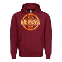 Burgundy best grandpa Zipper Hoodie - DesigneFamous