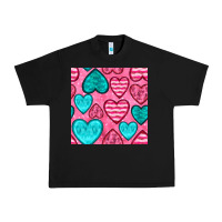 Black valentines day hearts seamless pattern Urban Heavy Tee - BundleAndBundleShop