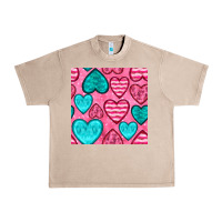 French Oak valentines day hearts seamless pattern Urban Heavy Tee - BundleAndBundleShop