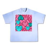 Grape Ice valentines day hearts seamless pattern Urban Heavy Tee - BundleAndBundleShop