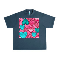 Midnight Navy valentines day hearts seamless pattern Urban Heavy Tee - BundleAndBundleShop