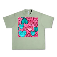 Oil Green valentines day hearts seamless pattern Urban Heavy Tee - BundleAndBundleShop