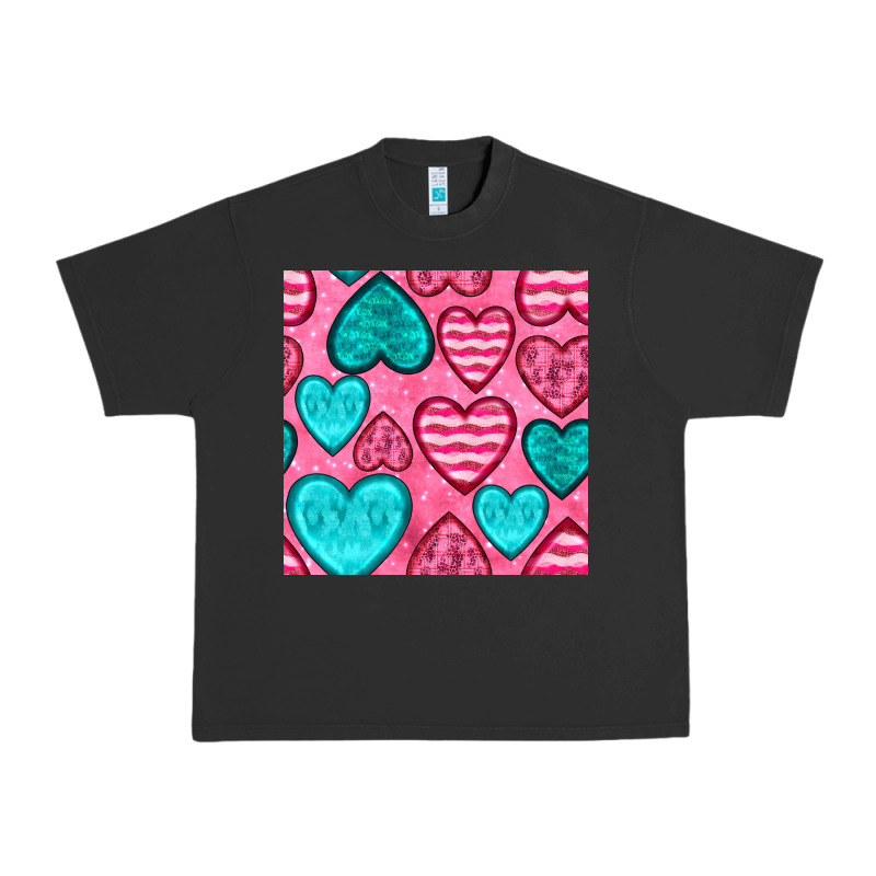 Valentines Day Hearts Seamless Pattern Urban Heavy Tee by BundleAndBundleShop | Teevron