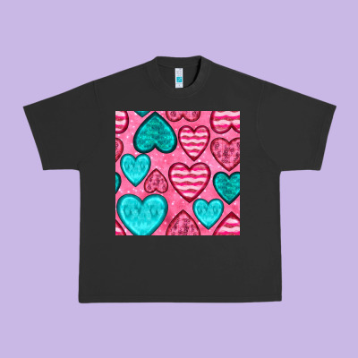 Valentines Day Hearts Seamless Pattern Urban Heavy Tee Designed By Bundleandbundleshop