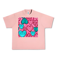 Salmon valentines day hearts seamless pattern Urban Heavy Tee - BundleAndBundleShop
