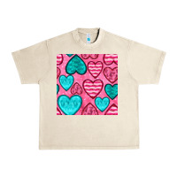 Sandshell valentines day hearts seamless pattern Urban Heavy Tee - BundleAndBundleShop