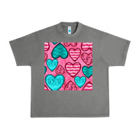 Tornado valentines day hearts seamless pattern Urban Heavy Tee - BundleAndBundleShop