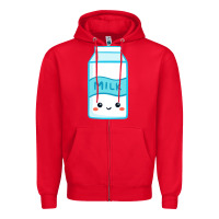 Red milk Zipper Hoodie - DesigneFamous