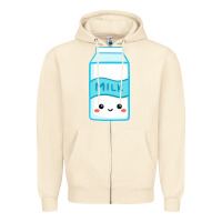 Sandshell milk Zipper Hoodie - DesigneFamous