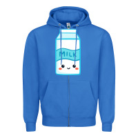 True Royal milk Zipper Hoodie - DesigneFamous