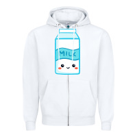 White milk Zipper Hoodie - DesigneFamous