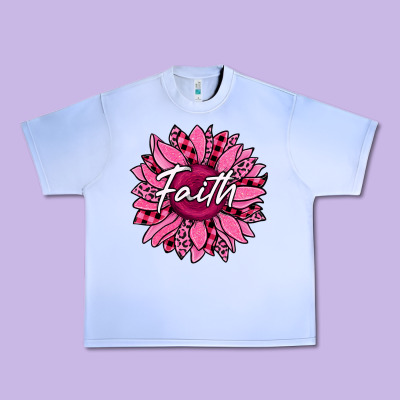 Faith Breast Cancer Awareness Sunflower Urban Heavy Tee Designed By Jasminsmagicworld