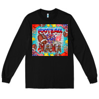 Black Football Mama Long Sleeve Tee - CowhideDigitalArt