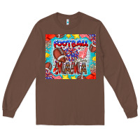 Chestnut Football Mama Long Sleeve Tee - CowhideDigitalArt