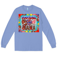 Colony Blue Football Mama Long Sleeve Tee - CowhideDigitalArt