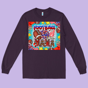 Football Mama Long Sleeve Tee Designed By Cowhidedigitalart