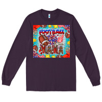 Plum Football Mama Long Sleeve Tee - CowhideDigitalArt