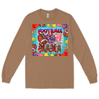 Toasted Coconut Football Mama Long Sleeve Tee - CowhideDigitalArt