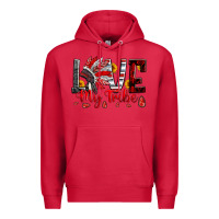 Cardinal red black grey white love my tribe indian headdres Premium Hoodie - Artiststas