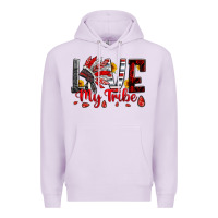 Lilac red black grey white love my tribe indian headdres Premium Hoodie - Artiststas