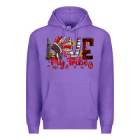 Purple red black grey white love my tribe indian headdres Premium Hoodie - Artiststas