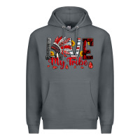 Red Black Grey White Love My Tribe Indian Headdres Premium Hoodie | Teevron