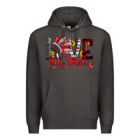 Smoke red black grey white love my tribe indian headdres Premium Hoodie - Artiststas