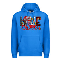 True Royal red black grey white love my tribe indian headdres Premium Hoodie - Artiststas