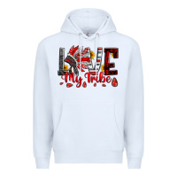 White red black grey white love my tribe indian headdres Premium Hoodie - Artiststas