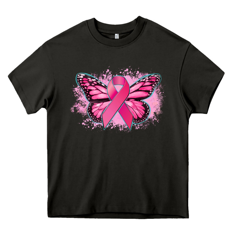 Cancer Ribbon Butterfly Cancer Awareness Heavy Core Tee by HowdyJamesFarm | Teevron