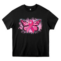 Black Cancer ribbon butterfly Cancer Awareness Heavy Core Tee - HowdyJamesFarm