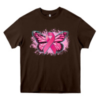Chocolate Brown Cancer ribbon butterfly Cancer Awareness Heavy Core Tee - HowdyJamesFarm