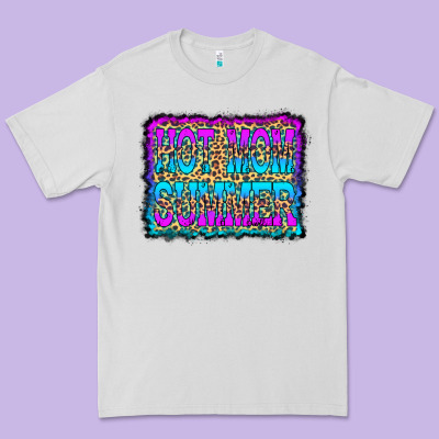 Hot Mom Summer Leopard Premium Tee Designed By Cowcowdesign