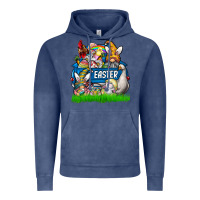Vintage Denim Easter truck Vintage Hoodie - CowhideDigitalArt