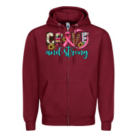 Burgundy brave and strong Zipper Hoodie - JahusDesignShop