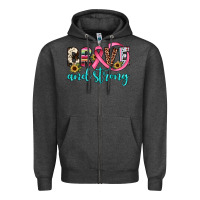 Charcoal Heather brave and strong Zipper Hoodie - JahusDesignShop