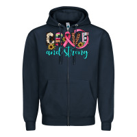 Navy brave and strong Zipper Hoodie - JahusDesignShop