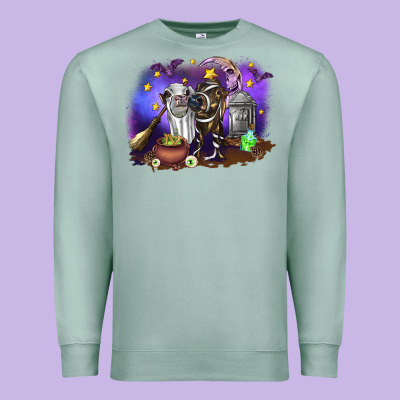 Cow Halloween Premium Sweatshirt Designed By Ranaportraitstore