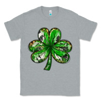 Heather Grey Shamrock with leopard and cowhide St. Patricks day Classic Tee - HowdyJamesFarm