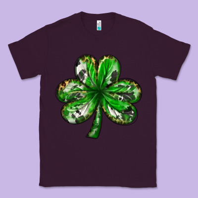 Shamrock With Leopard And Cowhide St. Patricks Day Classic Tee Designed By Howdyjamesfarm