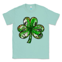 Seafoam Shamrock with leopard and cowhide St. Patricks day Classic Tee - HowdyJamesFarm