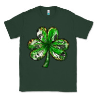 Sports Green Shamrock with leopard and cowhide St. Patricks day Classic Tee - HowdyJamesFarm
