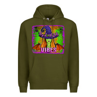 Army Green bad witch vibes Premium Hoodie - Jasminsmagicworld